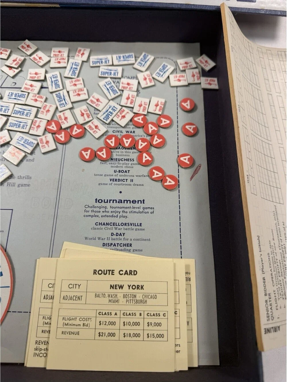 Vintage 1961 Avalon Hill Air Empire Airline Building Board Game Complete